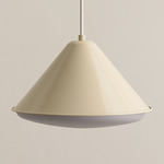 Eave Triangle Outdoor Pendant - Bone / White Glass