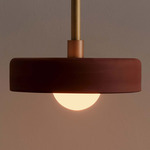 Ceramic Disc Outdoor Pendant - Brass / Terracotta