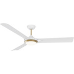 Ori Ceiling Fan with Light - White / Oilcan Brass / White
