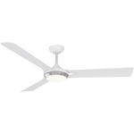 Ori Ceiling Fan with Light - White / Satin Nickel / White