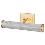 Coates Picture Light - Brushed Brass / White Carrera