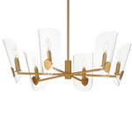 Armory Chandelier - Natural Aged Brass / Clear