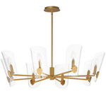Armory Chandelier - Natural Aged Brass / Clear
