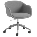 Fiber Conference Armchair Swivel Base with Casters - Grey / Remix 133