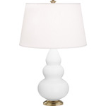 Triple Gourd Small Table Lamp - Matte Daisy / Pearl Dupioni