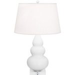 Triple Gourd Small Table Lamp - Matte Daisy / Pearl Dupioni