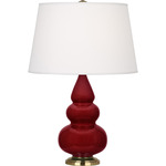 Triple Gourd Small Table Lamp - Sangria / Pearl Dupioni