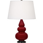 Triple Gourd Small Table Lamp - Sangria / Pearl Dupioni