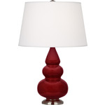 Triple Gourd Small Table Lamp - Sangria / Pearl Dupioni