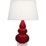 Triple Gourd Small Table Lamp - Sangria / Pearl Dupioni