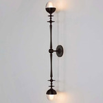 Rue Sala Double Wall Sconce - Oil Rubbed Bronze / Clear