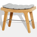 Rib Outdoor Stool Cushion - Light Grey