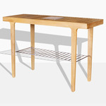Rib Outdoor Bar Table - Teak Wood