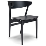 No. 7 Wooden Seat Dining Chair - Black Beech