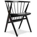 No. 8 Dining Chair - Black Oak / Victory Black Leather