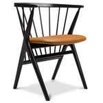 No. 8 Dining Chair - Black Oak / Victory Cognac Leather