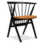 No. 8 Dining Chair - Black Oak / Dunes Cognac Leather