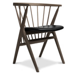 No. 8 Dining Chair - Dark Oiled Oak / Victory Black Leather