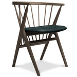 No. 8 Dining Chair - Dark Oiled Oak / Dunes Black Leather