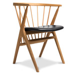 No. 8 Dining Chair - Natural Oiled Oak / Victory Black Leather