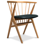 No. 8 Dining Chair - Natural Oiled Oak / Dunes Black Leather