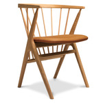 No. 8 Dining Chair - Natural Oiled Oak / Dunes Cognac Leather