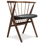 No. 8 Dining Chair - Smoked Oak / Victory Black Leather