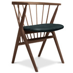 No. 8 Dining Chair - Smoked Oak / Dunes Black Leather