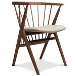 No. 8 Dining Chair - Smoked Oak / Dunes Light Grey Leather