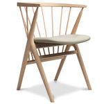 No. 8 Dining Chair - Soaped Oak / Dunes Light Grey Leather