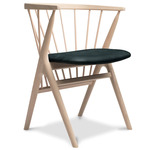 No. 8 Dining Chair - White Oiled Oak / Dunes Black Leather