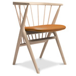 No. 8 Dining Chair - White Oiled Oak / Dunes Cognac Leather