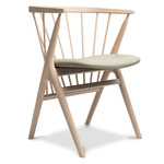 No. 8 Dining Chair - White Oiled Oak / Dunes Light Grey Leather