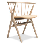 No. 8 Dining Chair - White Pigmented Lacquer Oak / Spectrum Honey Leather