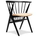 No. 8 Dining Chair - Black Beech / Spectrum Honey Leather