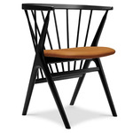 No. 8 Dining Chair - Black Beech / Dunes Cognac Leather