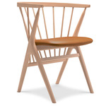 No. 8 Dining Chair - Natural Oiled Beech / Victory Cognac Leather