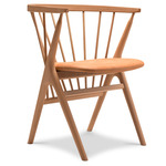 No. 8 Dining Chair - Natural Oiled Beech / Dunes Cognac Leather