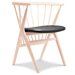 No. 8 Dining Chair - Soaped Beech / Victory Black Leather
