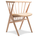 No. 8 Dining Chair - White Pigmented Lacquer Beech / Spectrum Honey Leather