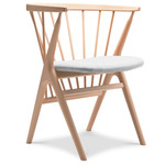 No. 8 Dining Chair - White Pigmented Lacquer Beech / Remix Light Grey