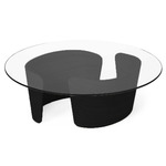 No. 7 Glass Top Lounge Table - Black Oak / Clear