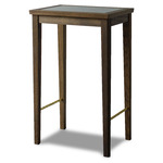 No. 1 Side Table - Dark Oiled Oak / Black Glass