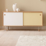 No. 11 Sideboard - Natural Oiled Oak / White / Yellow