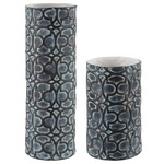 Baltra Vase Set of 2 - Aged Bronze/ Teal