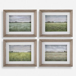 Quiet Meadows Framed Art Set of 4 - Pine / Muted Color Tones