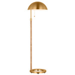 Balleroy Floor Lamp - Burnished Brass / Blonde Rattan