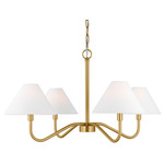 Eldon Chandelier - Satin Brass / White Linen