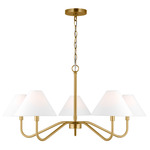 Eldon Chandelier - Satin Brass / White Linen