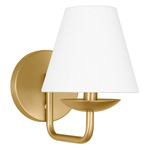 Albion Wall Sconce - Satin Brass / White Linen
